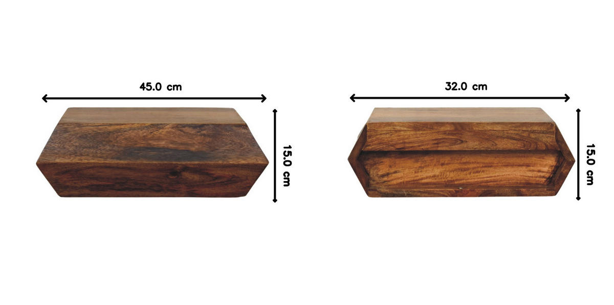 NACHTTISCH mit Golden-Teak-Finish, 1 Schublade, braun - Braun, Holz (45/15/32cm) - Artisan Furniture