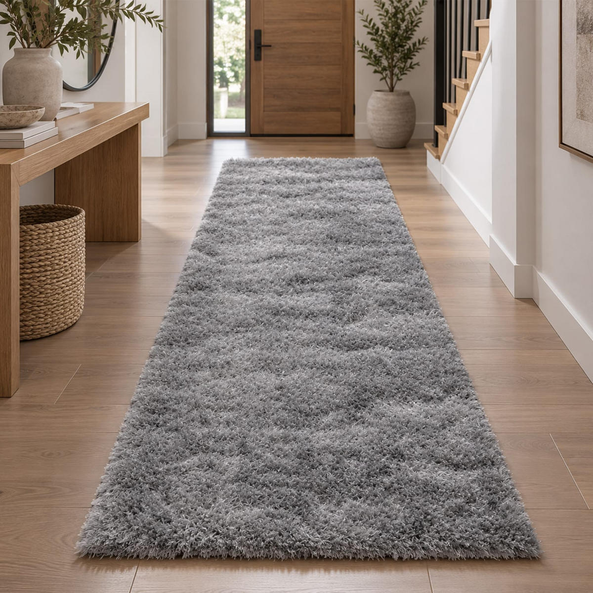 HOCHFLORTEPPICH 60/100 cm Glamour 300 - Grau, Kunststoff (60/100cm) - Paco Home