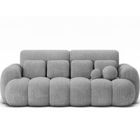 SCHLAFSOFA COTONN 256 cm – Modernes 3-Sitzer Sofa mit Schlaffunktion, Bettkasten und Dekokissen - Grau, Kunststoff (256/119/105cm) - Wohnideebilder