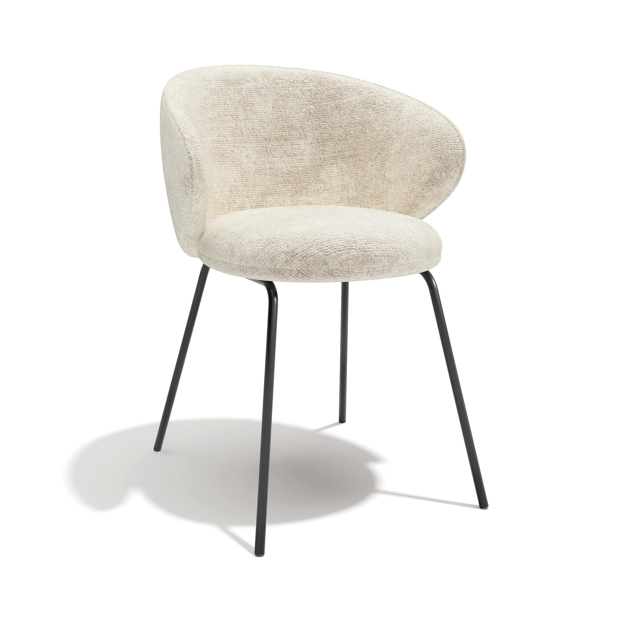 ESSZIMMERSTUHL Texturierter Samt Creme 53.5cm - Creme, Textil (53.5/75/54cm) - Sia Home