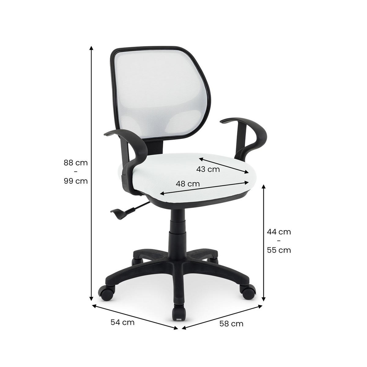 KINDERDREHSTUHL COOL-1 weiß - Weiß, Textil (58/97/58cm) - IDIMEX