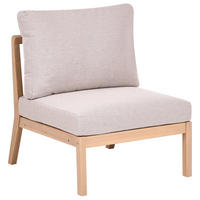 1-SITZER Garten-Sesselmodul Akazienholz Hellbraun Rivello - Hellbraun/Beige, Holz (66/84/80cm) - Beliani