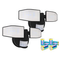 LED-BATTERIE Strahler mit Bewegungsmelder Batteriebetrieben 24x12x12,5cm Schwarz 2er-Set - Schwarz, Kunststoff (11.5/24/12.5cm) - Northpoint