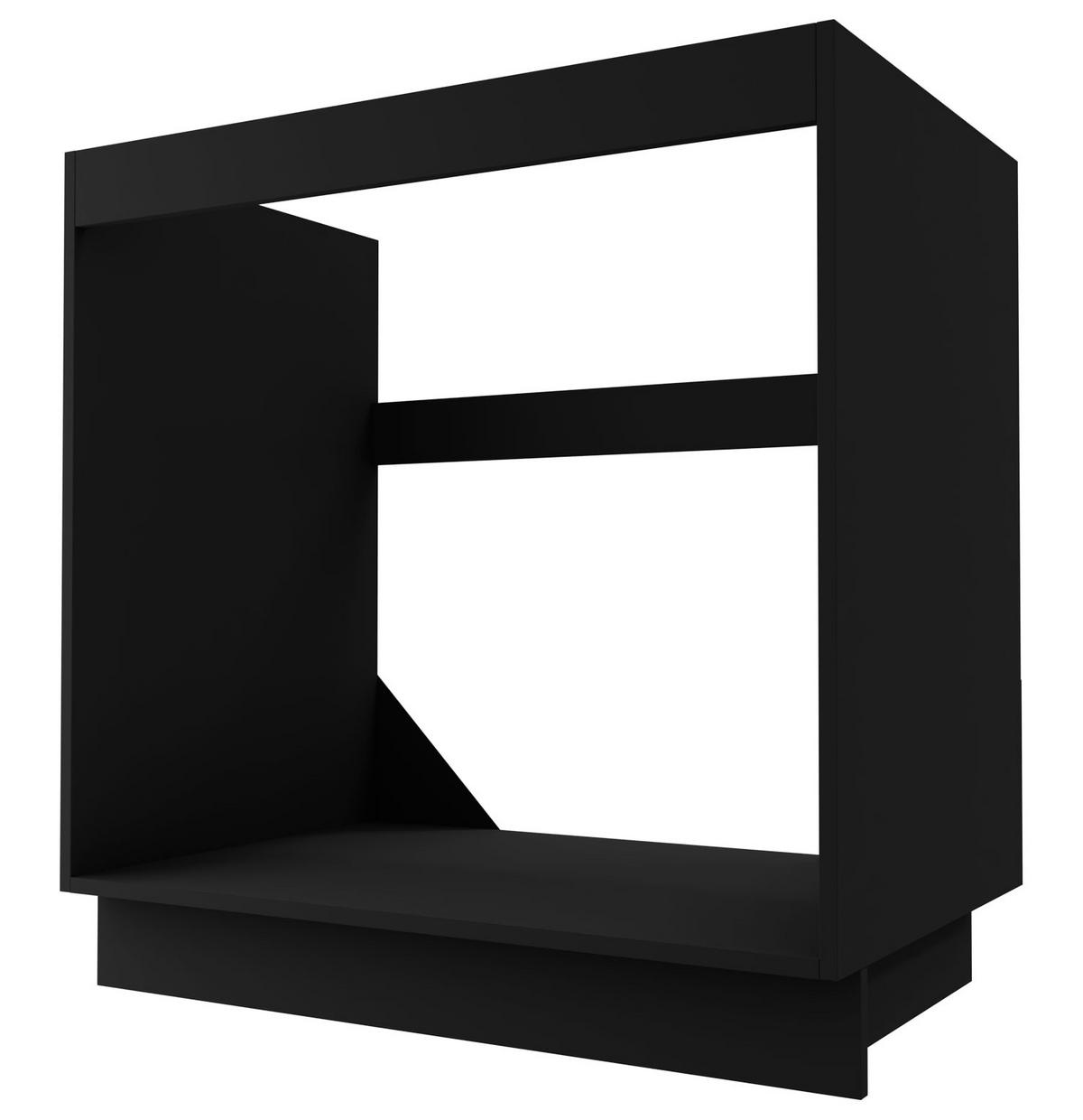 SPÜLENUNTERSCHRANK Essen D8Z/80 Graphit Hochglanz / Schwarz Matt 80 / 50 / 82cm - Schwarz/Graphitfarben, Holz/Holzwerkstoff (80/82/50cm) - Feldmann-Wohnen