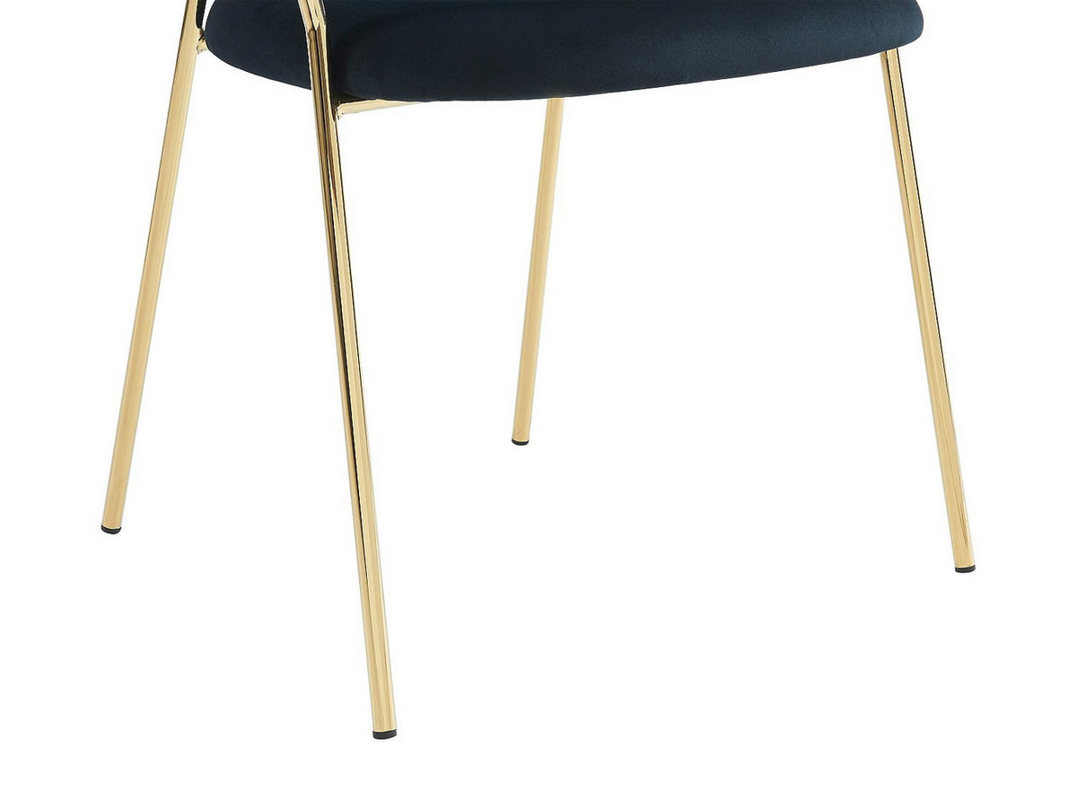 STUHL - 55 cmcm x 55 cmcm - Samt, Stoff - Schwarz - MADOLIA - Schwarz, Textil (55/81/55cm) - Vente-Unique