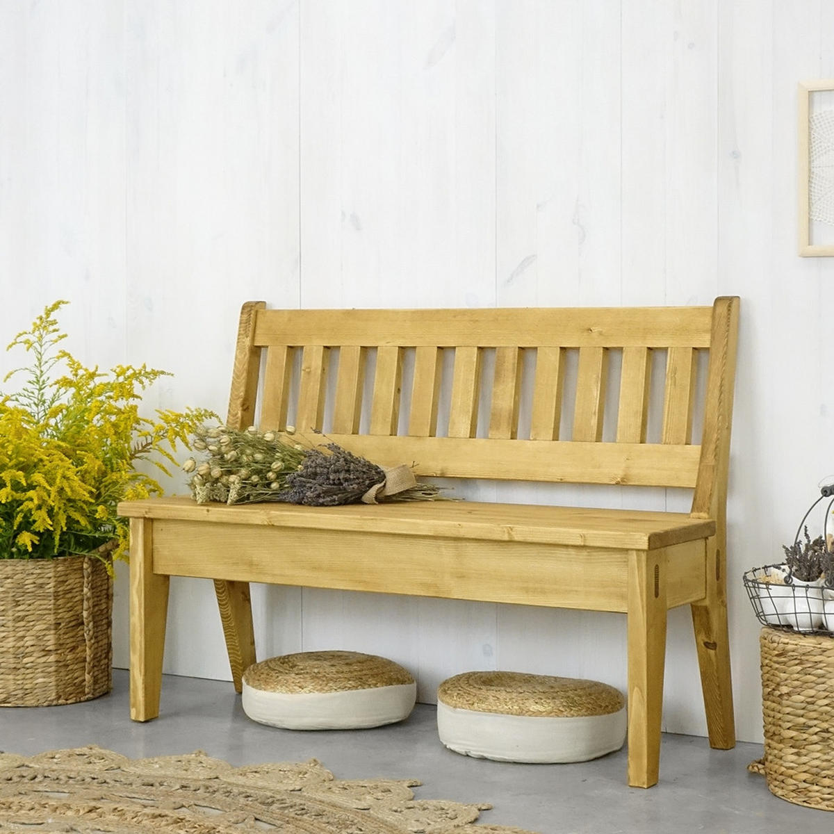 SITZBANK aus Massivholz MEXICANA - Honig, Holz (200/87/46cm) - Seart