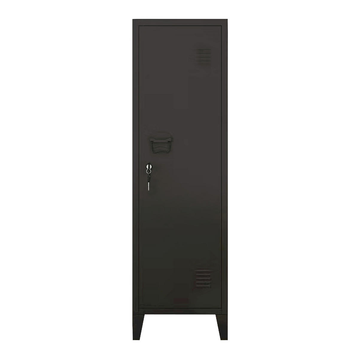 EINZELSPIND Kurikka - Schwarz, Metall (38/137/38cm) - [en.casa]