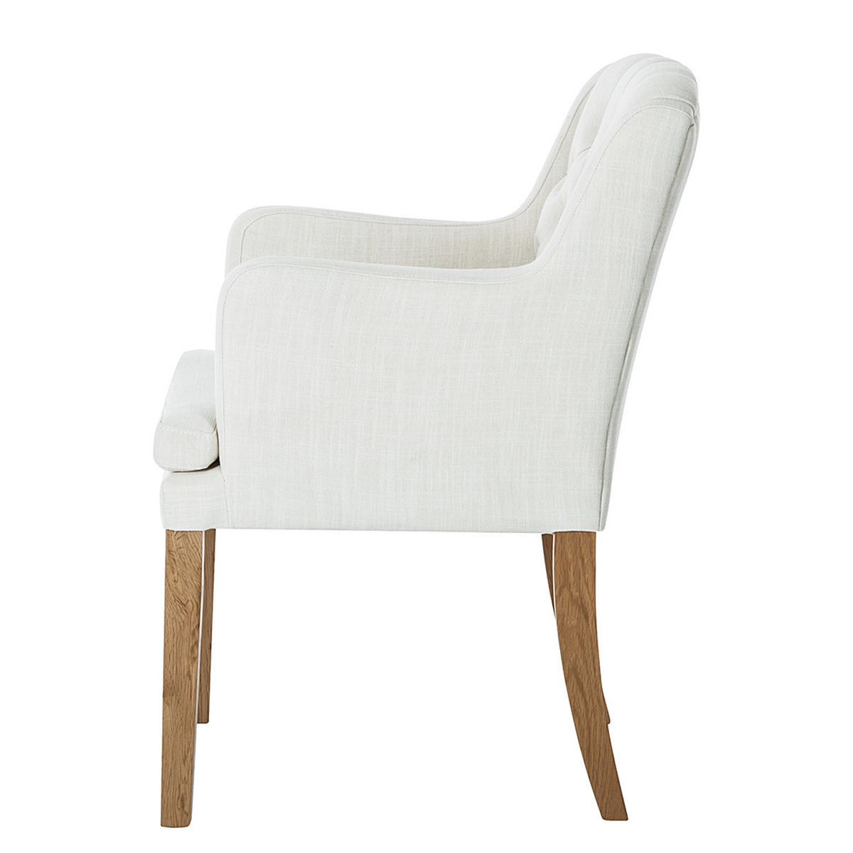 ARMLEHNENSTUHL - Webstoff - Weiß, Holz/Textil (60/87/67cm) - home24
