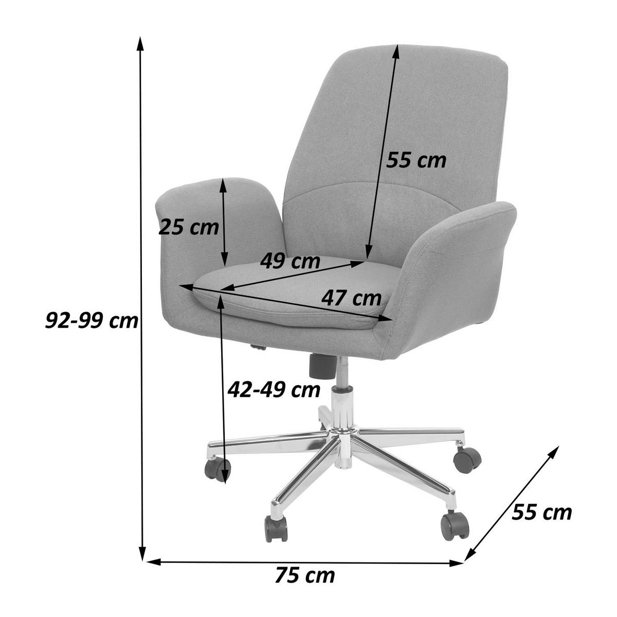 BÜROSTUHL Grau - Grau, Textil (75/99/55cm) - MCW