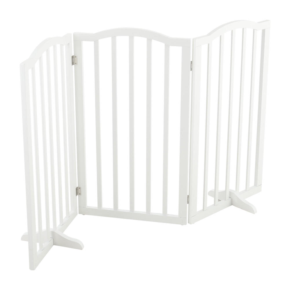 SCHUTZGITTER Gewölbt 3-Paneele Faltbar Freistehend MDF Weiß - Weiß, Holzwerkstoff (46/1.8cm) - Livingandhome