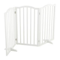 SCHUTZGITTER Gewölbt 3-Paneele Faltbar Freistehend MDF Weiß - Weiß, Holzwerkstoff (46/1.8cm) - Livingandhome