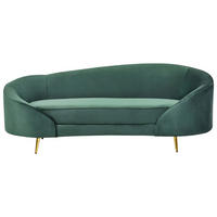 3-SITZER-SOFA Samtstoff Smaragdgrün Savar - Hellgrün, Textil (183/75/85cm) - Beliani