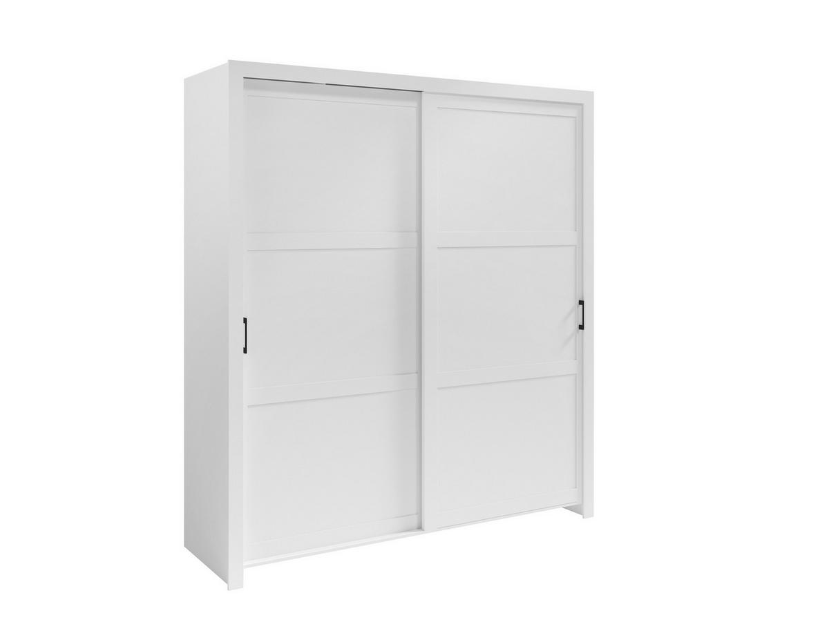 SCHIEBETÜRENSCHRANK - Kleiderschrank Sahara - 185 - Weiß - Schwarz/Weiß, Holzwerkstoff (185/206/60cm) - Möblo