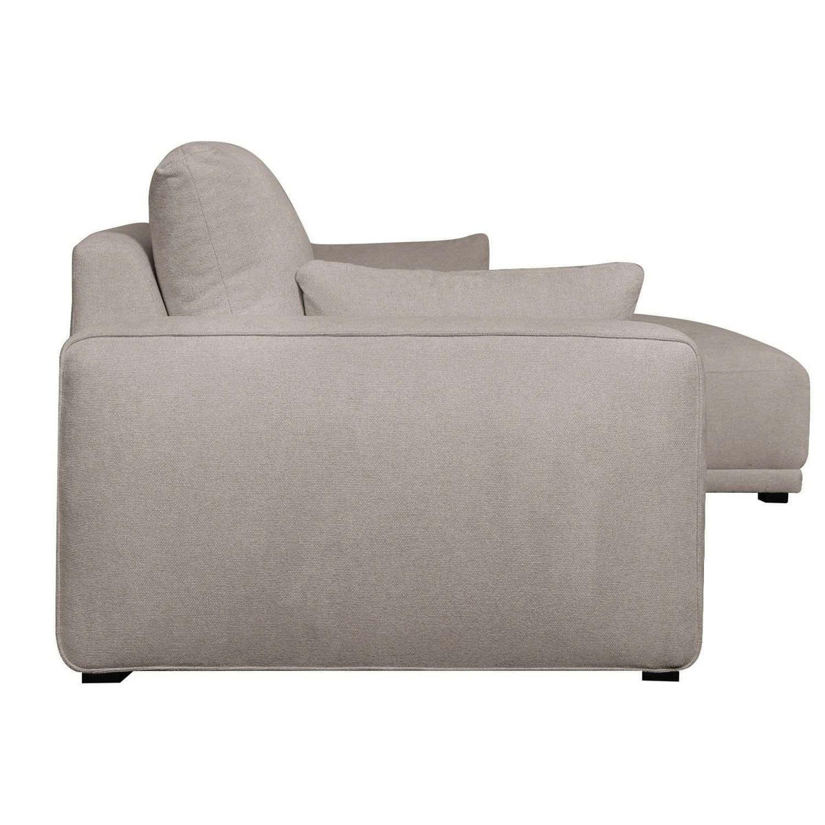 ECKSOFA Webstoff Sand - Beige/Schwarz, Holz/Textil (305/105cm) - Furnhouse
