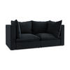 2-SITZER SOFA Samt Stoff Blau - Blau/Schwarz, Holzwerkstoff/Kunststoff (180/77/90cm) - LaMiaSofa