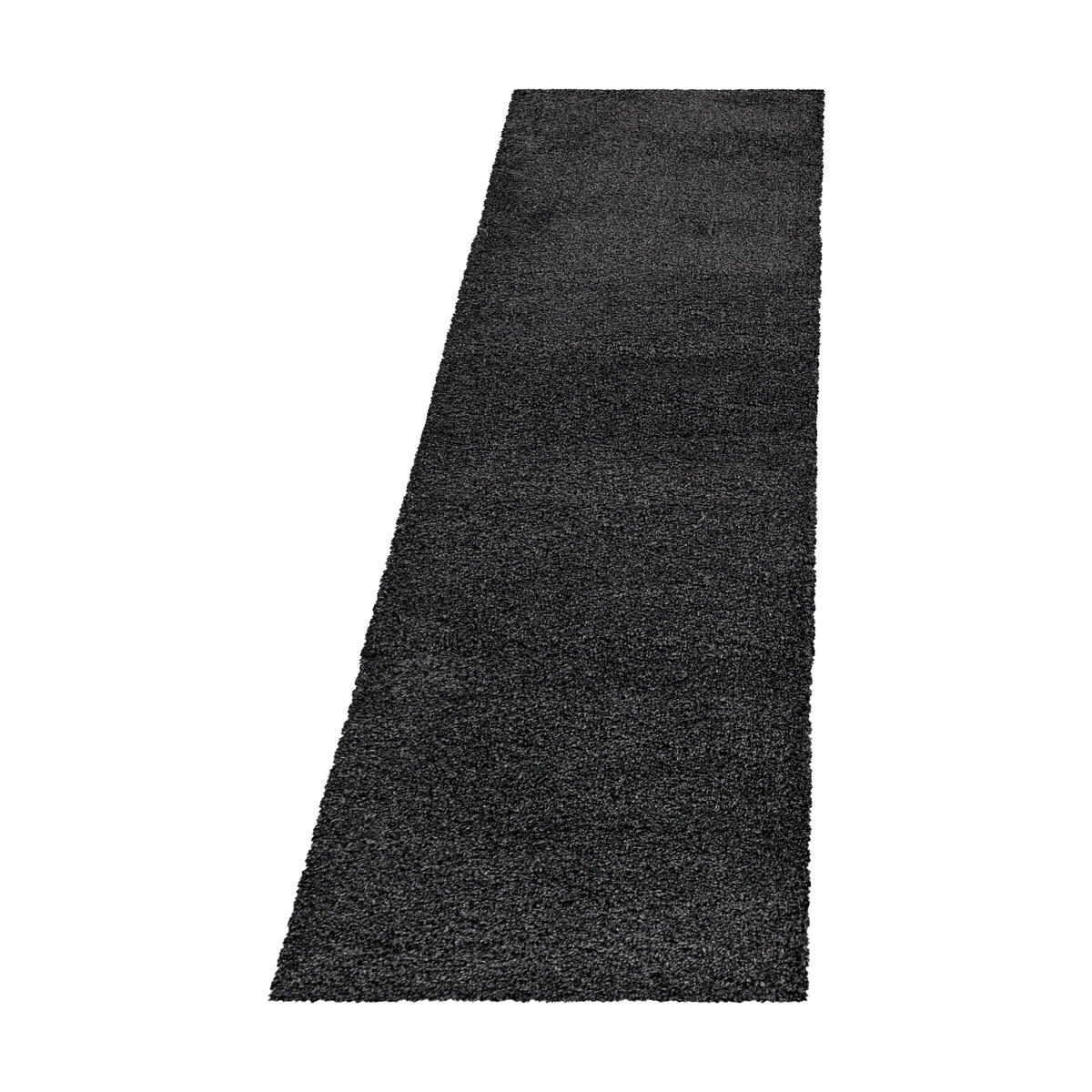 TEPPICH Hochflor Shaggy Uni Style Polypropylen Wohnzimmer Grau Läufer 80x250 - Grau, Textil (80/250cm) - KADIMA DESIGN