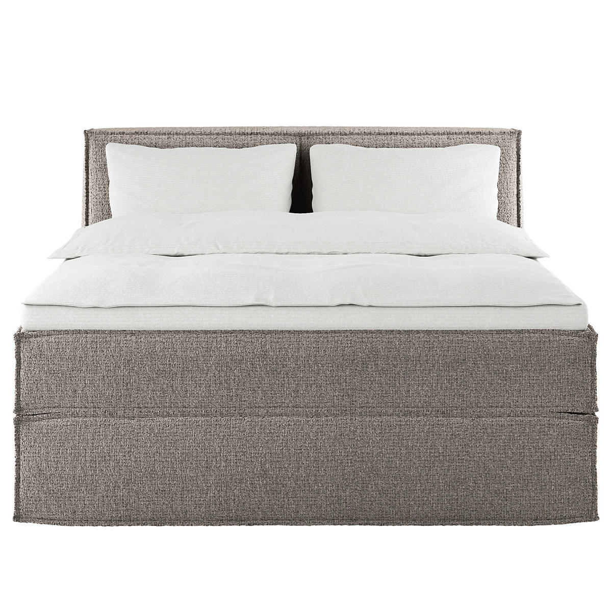 BOXSPRINGBETT mit Kopfteil - Premium - Grau, Textil (160/200cm) - home24