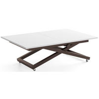 COUCHTISCH Axen höhenverstellbar ausziehbar, Weiß 120-160/80/38-75 cm - Weiß/Braun, Holzwerkstoff/Metall (80/160/75cm) - WFL GROUP