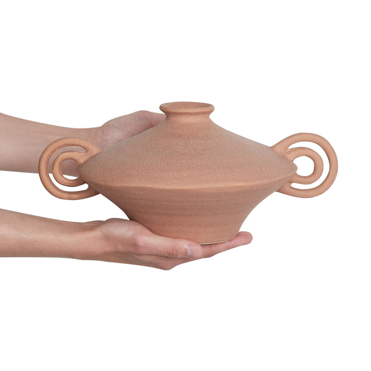 BLUMENVASE Steinzeug braun Surfperch - Braun, Keramik (16cm) - Beliani