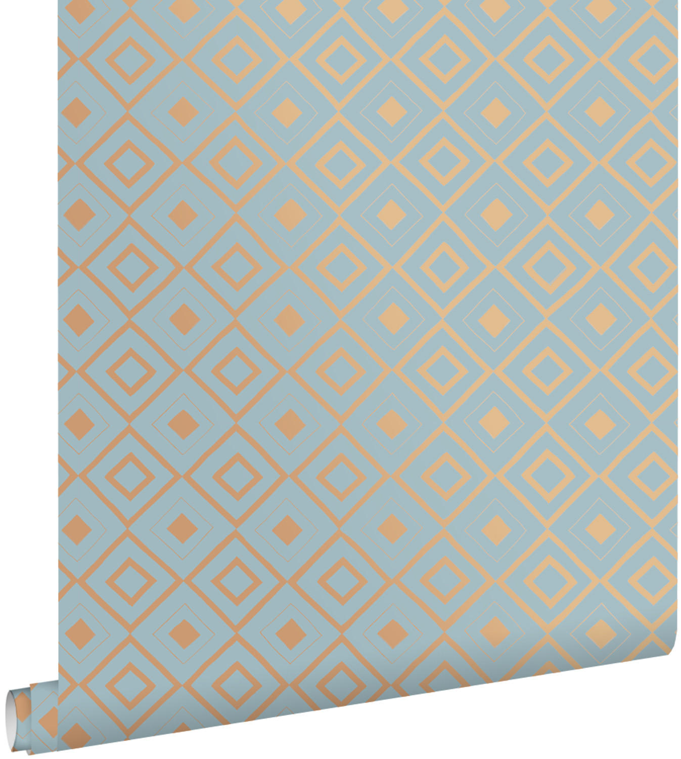 TAPETE Karomuster 53 cm x 10.05 m - Blau, Papier (53/1000cm) - ESTAhome