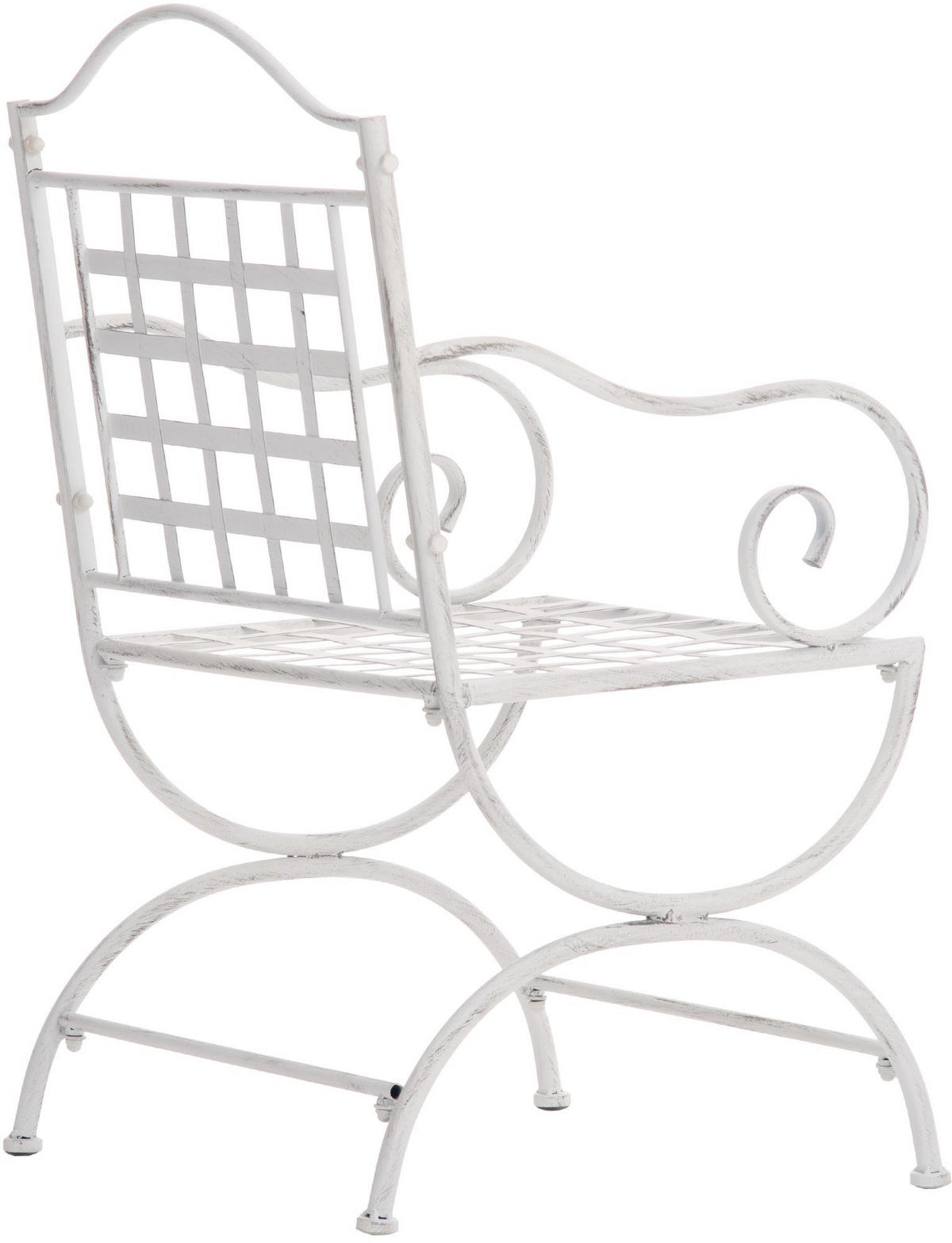 GARTENSTUHL Metall Antik Weiß - Weiß, Metall (56/92/53cm) - CLP