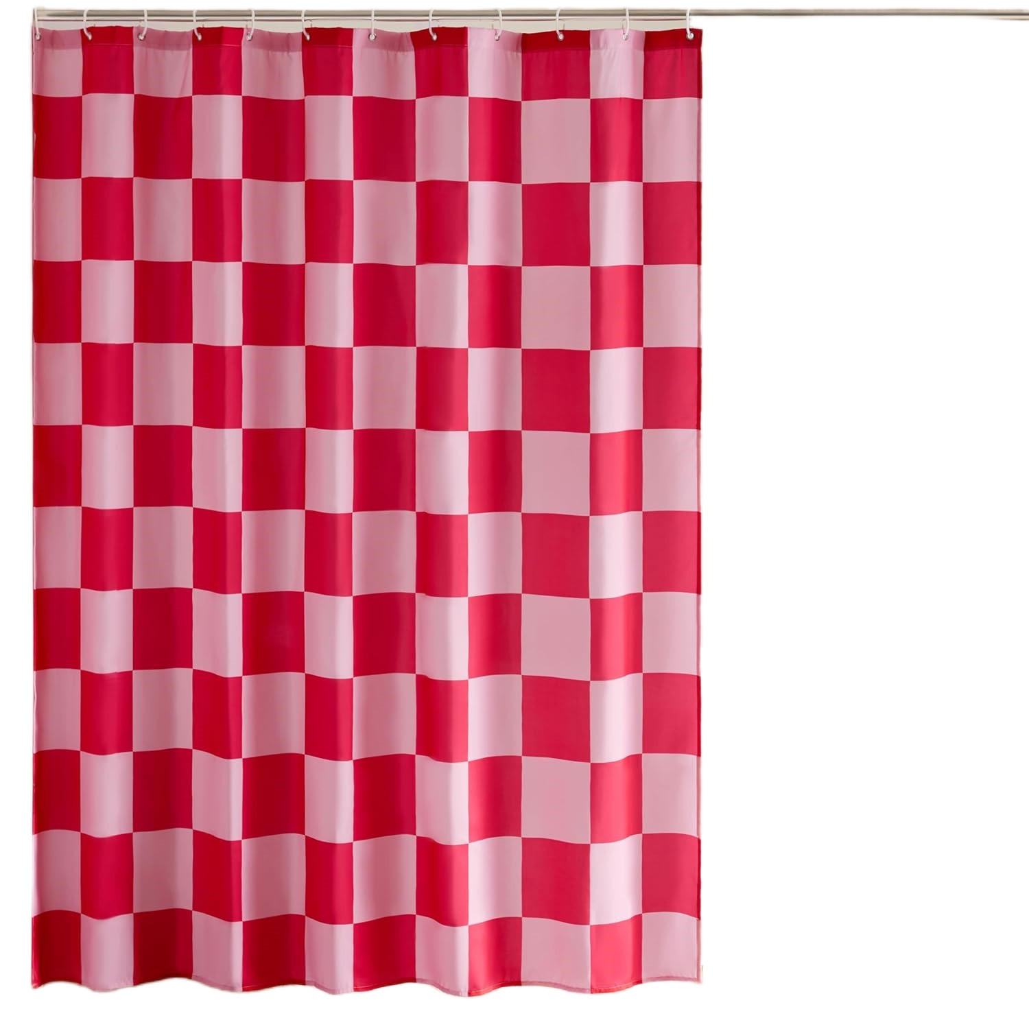 DUSCHVORHANG Karierter 180 x 180 cm - Rosa, Textil (180/180cm) - Kaket