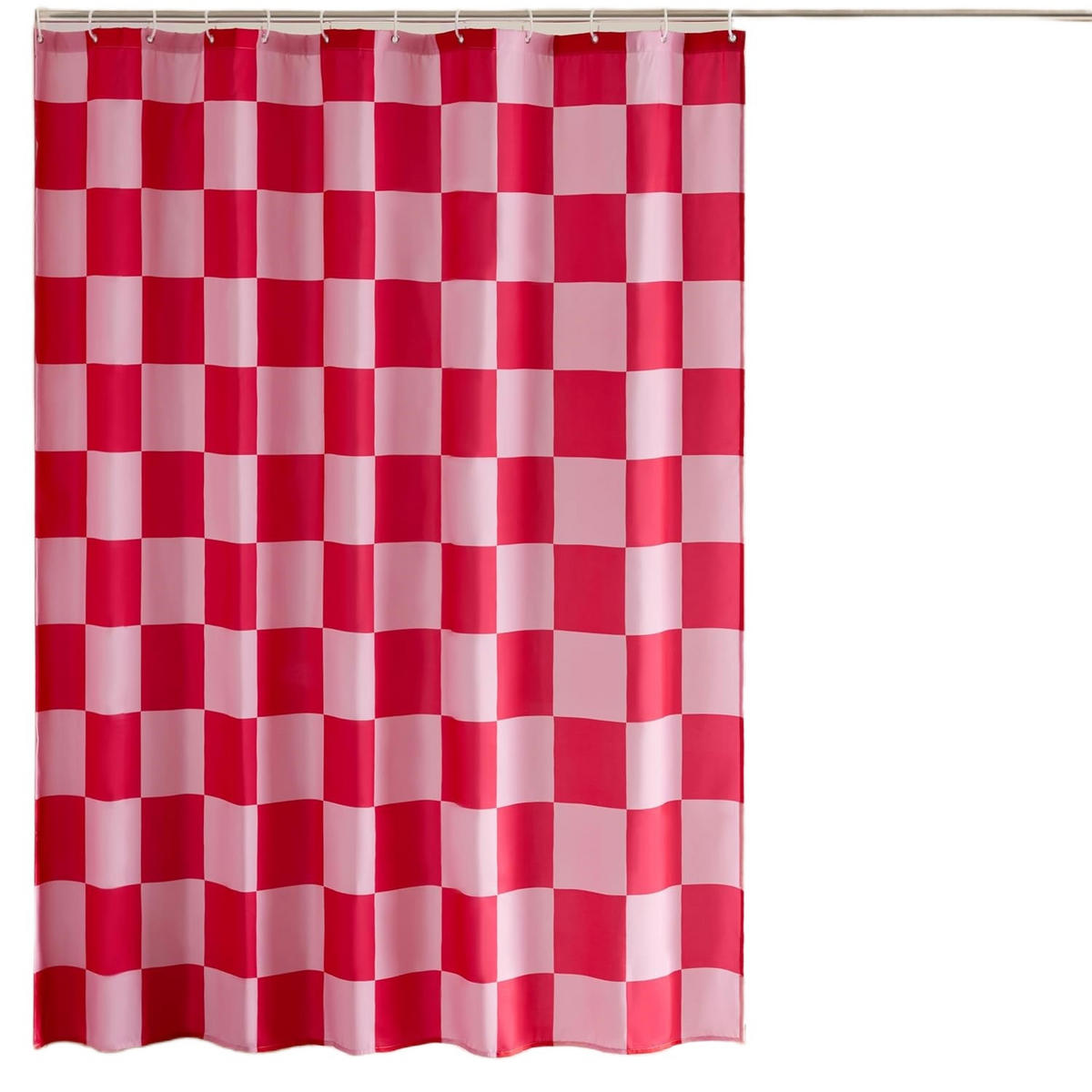 DUSCHVORHANG Karierter 180 x 180 cm - Rosa, Textil (180/180cm) - Kaket