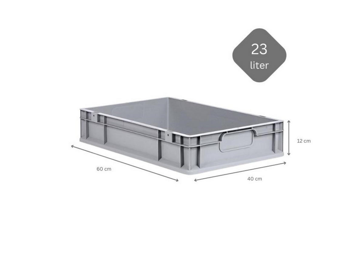 EUROBOX Nextgen Economy Griffe Geschlossen 12x40x60cm 23 Liter - Grau, Kunststoff (40/12/60cm) - PROREGAL