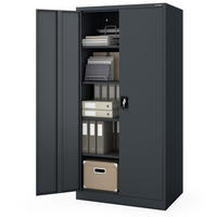 AKTENSCHRANK abschließbar KADO Flügeltüren 185x90x60cm Anthrazit - Anthrazit, Metall (90/185/60cm) - DELUKE