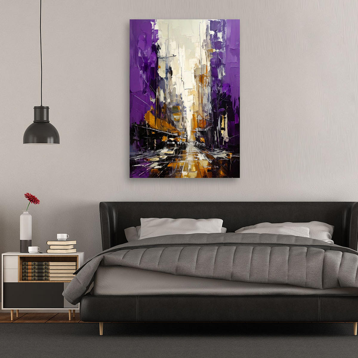 LEINWANDBILD Abstraktion 80x120cm - Lila, Textil (80/120cm) - Feeby