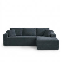 ECKSOFA 252.5/163/65 cm Dunkelgrau mit Chaiselongue, Rechte Seite - Dunkelgrau, Textil (252.5/163cm) - Oxeza