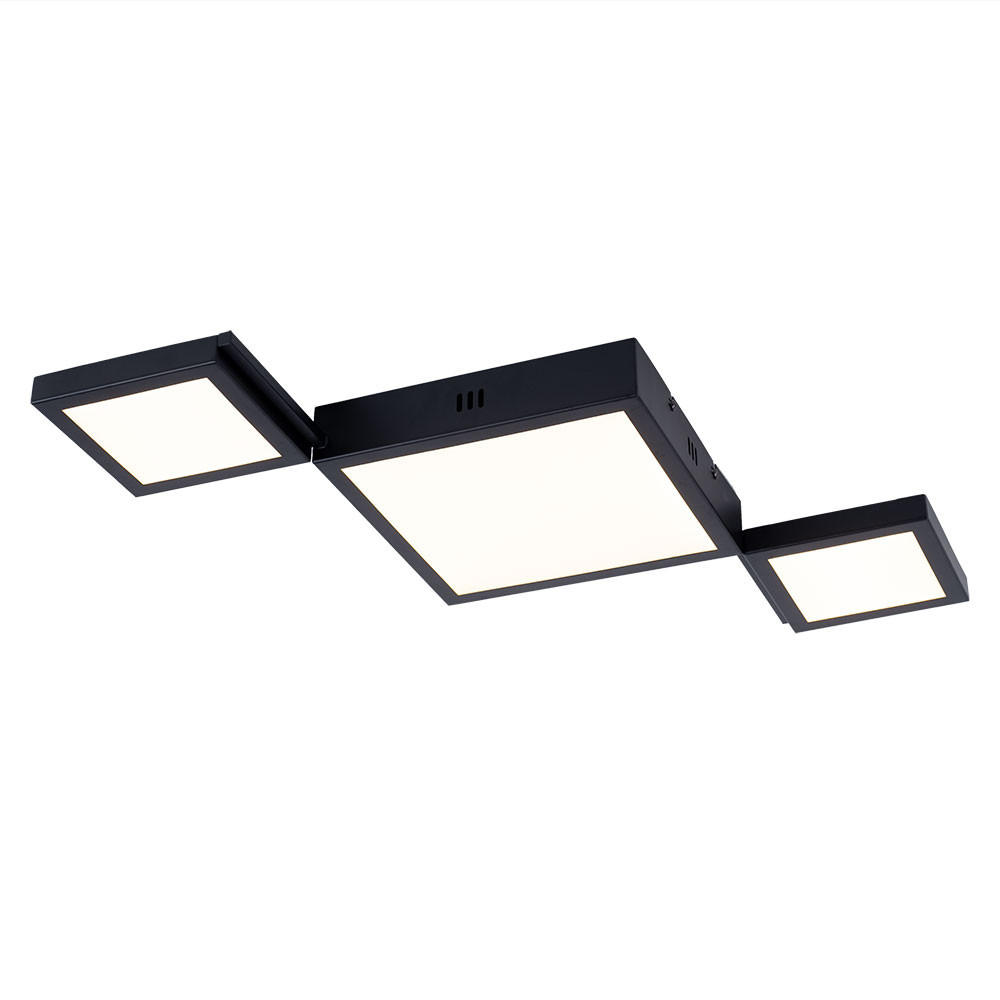 LED DECKENLEUCHTE Schwarz Opal - Schwarz, Metall (71/31/4.5cm) - Globo Lighting
