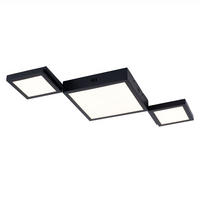 LED DECKENLEUCHTE Schwarz Opal - Schwarz, Metall (71/31/4.5cm) - Globo Lighting