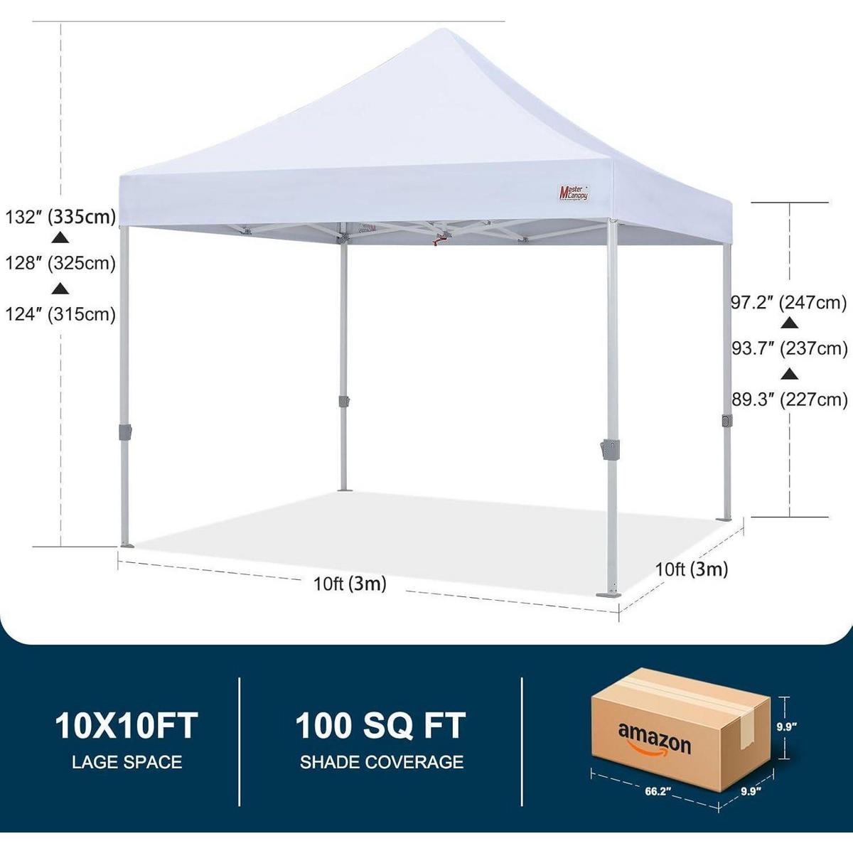 FALTPAVILLON 3 x 3 m Weiß - Weiß, Textil (300/347/300cm)