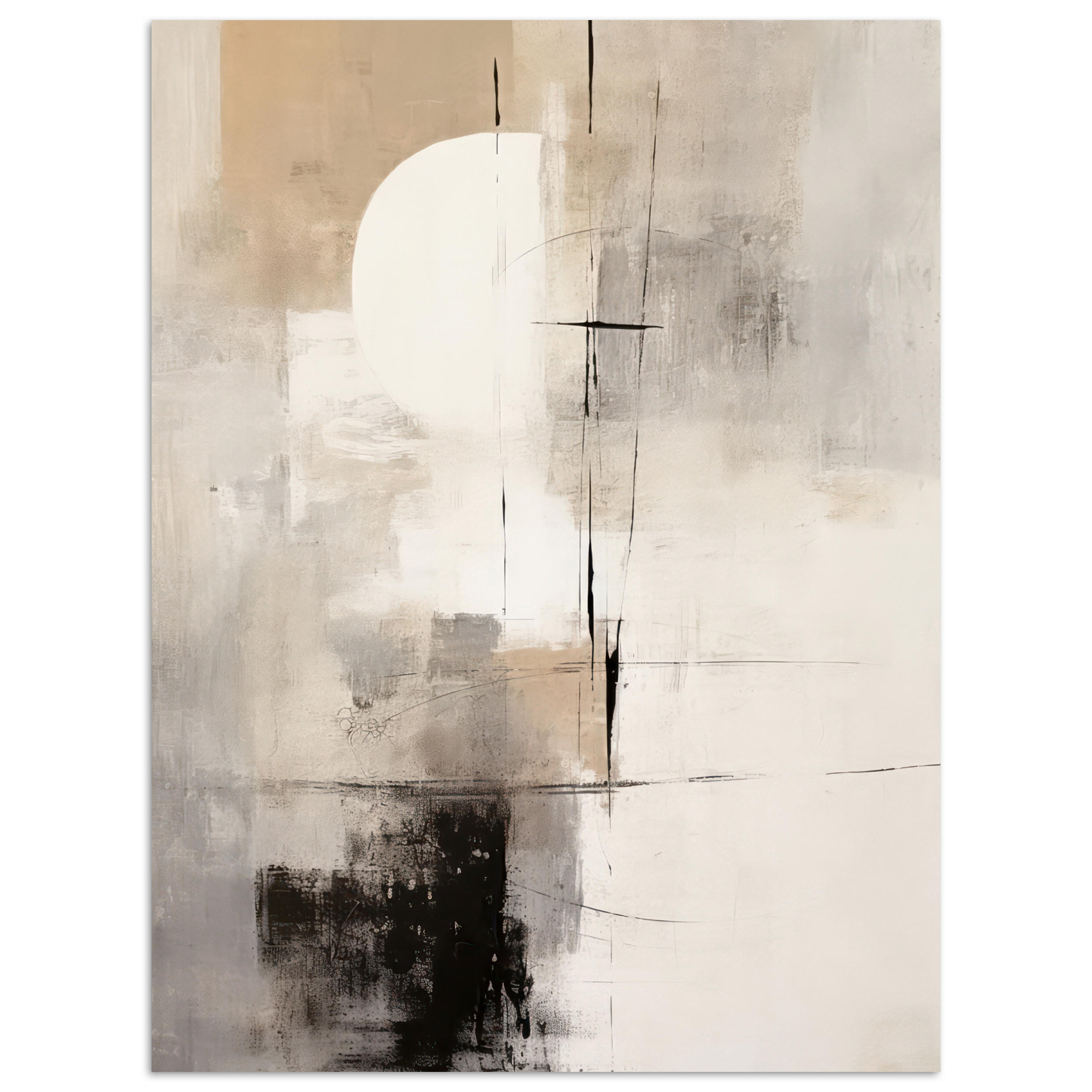 POSTER Abstrakt - Kunst - Grau 60x80 cm - Hellgrau, Papier (60/80/0.1cm) - MuchoWow