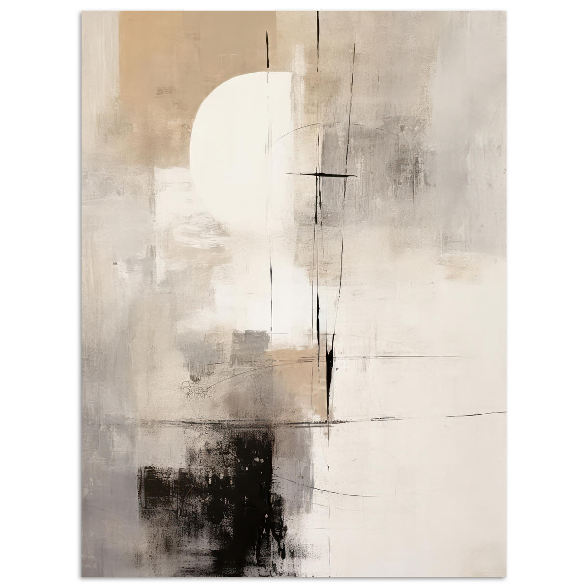 POSTER Abstrakt - Kunst - Grau 60x80 cm - Hellgrau, Papier (60/80/0.1cm) - MuchoWow