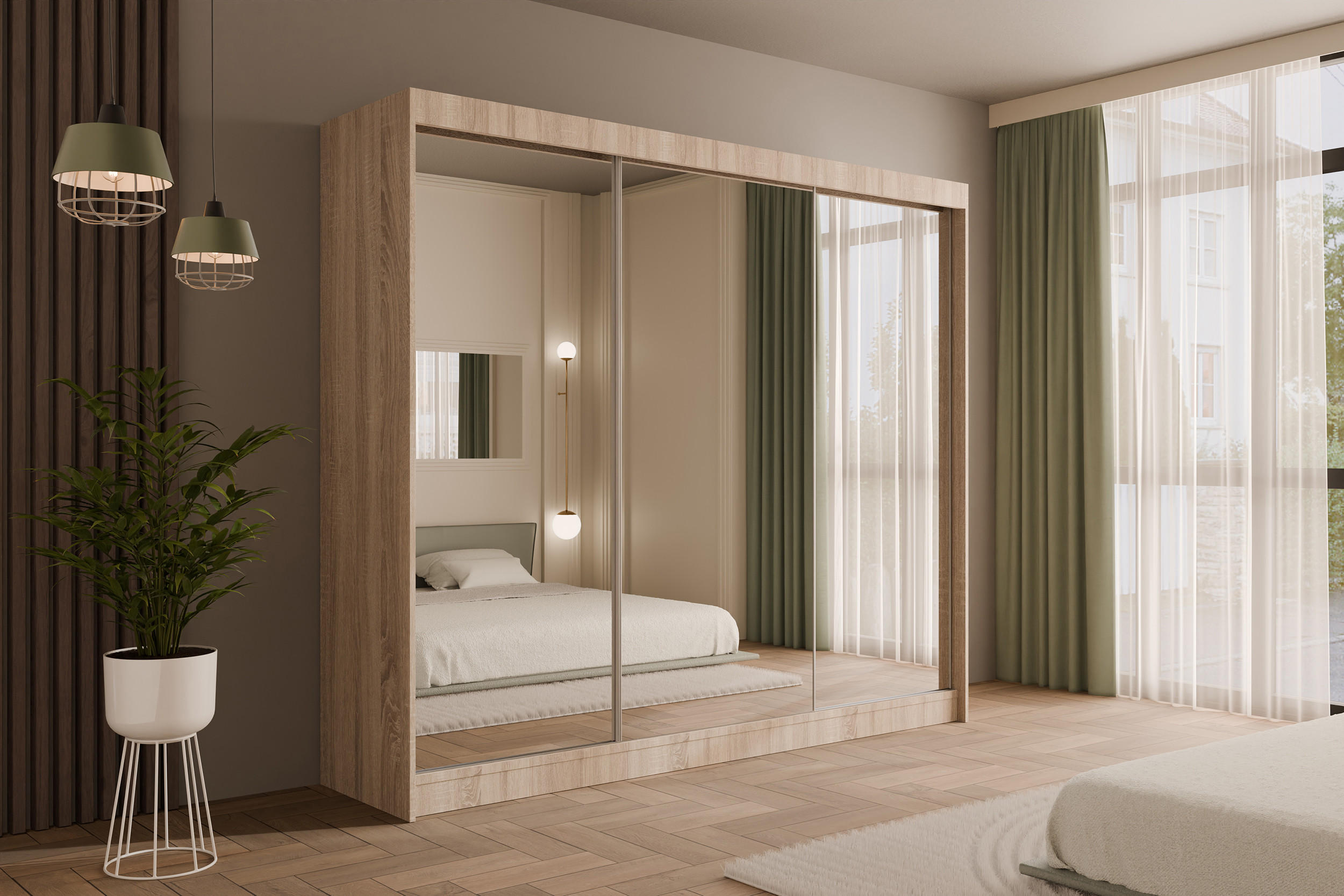 KLEIDERSCHRANK AMOHA - 250 cm - Sonoma Eiche - Sonoma Eiche, Holzwerkstoff (250/215/61cm) - ALTDECOR