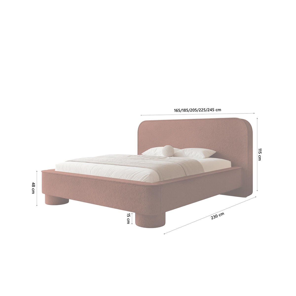 POLSTERBETT SALNUK 120x200 cm, Rot - Rot, Textil (200/120cm) - Fedve