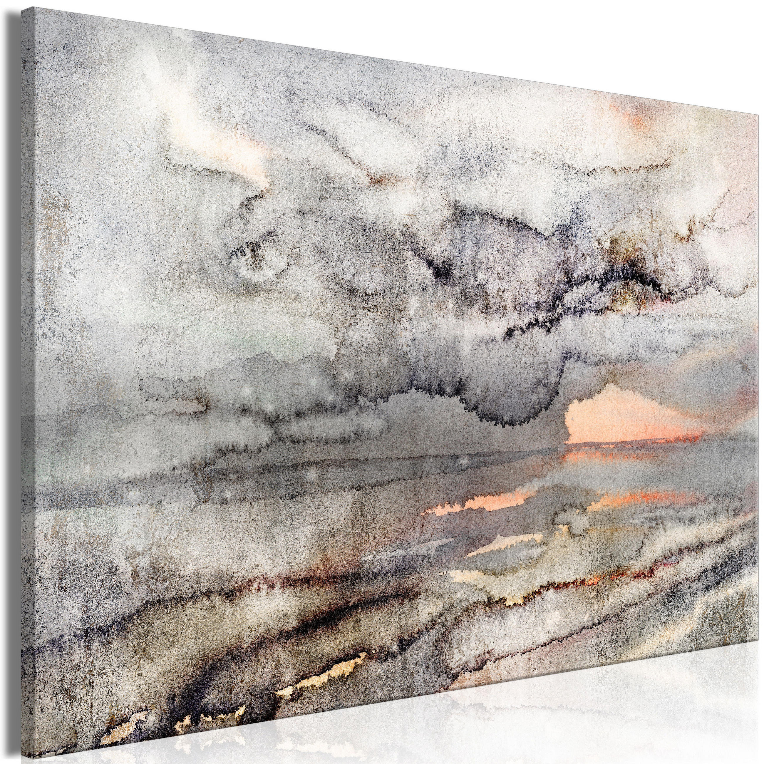 KUNSTDRUCK Grau 120/80 cm - Rot/Grau, Textil (120/80cm) - KUNSTLOFT