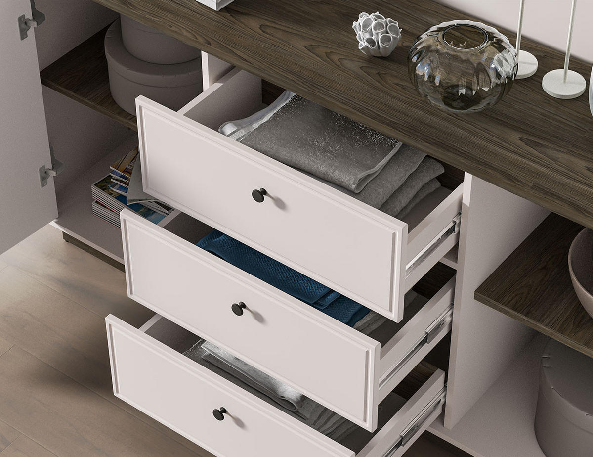 SIDEBOARD Vilavio Kaschmir Windmill Eiche 180 / 40 / 85cm - Kaschmir/Eichefarben, Holz/Holzwerkstoff (180/85/40cm) - Feldmann-Wohnen