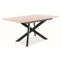 ESSTISCH Capitol eiche / schwarz 160 / 90 / 76cm - Hellbraun, Holz/Holzwerkstoff (90/160/76cm) - Feldmann-Wohnen