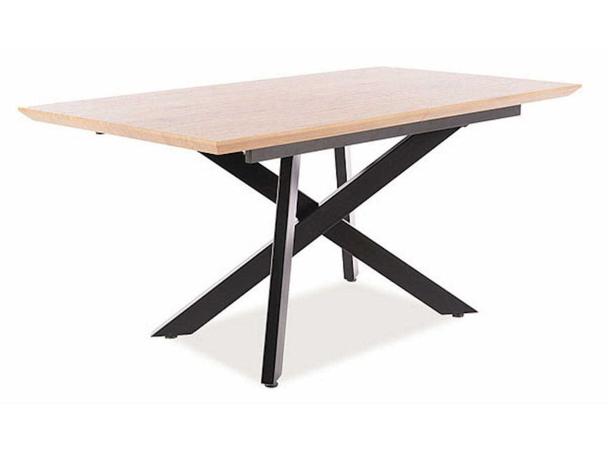 ESSTISCH Capitol eiche / schwarz 160 / 90 / 76cm - Hellbraun, Holz/Holzwerkstoff (90/160/76cm) - Feldmann-Wohnen