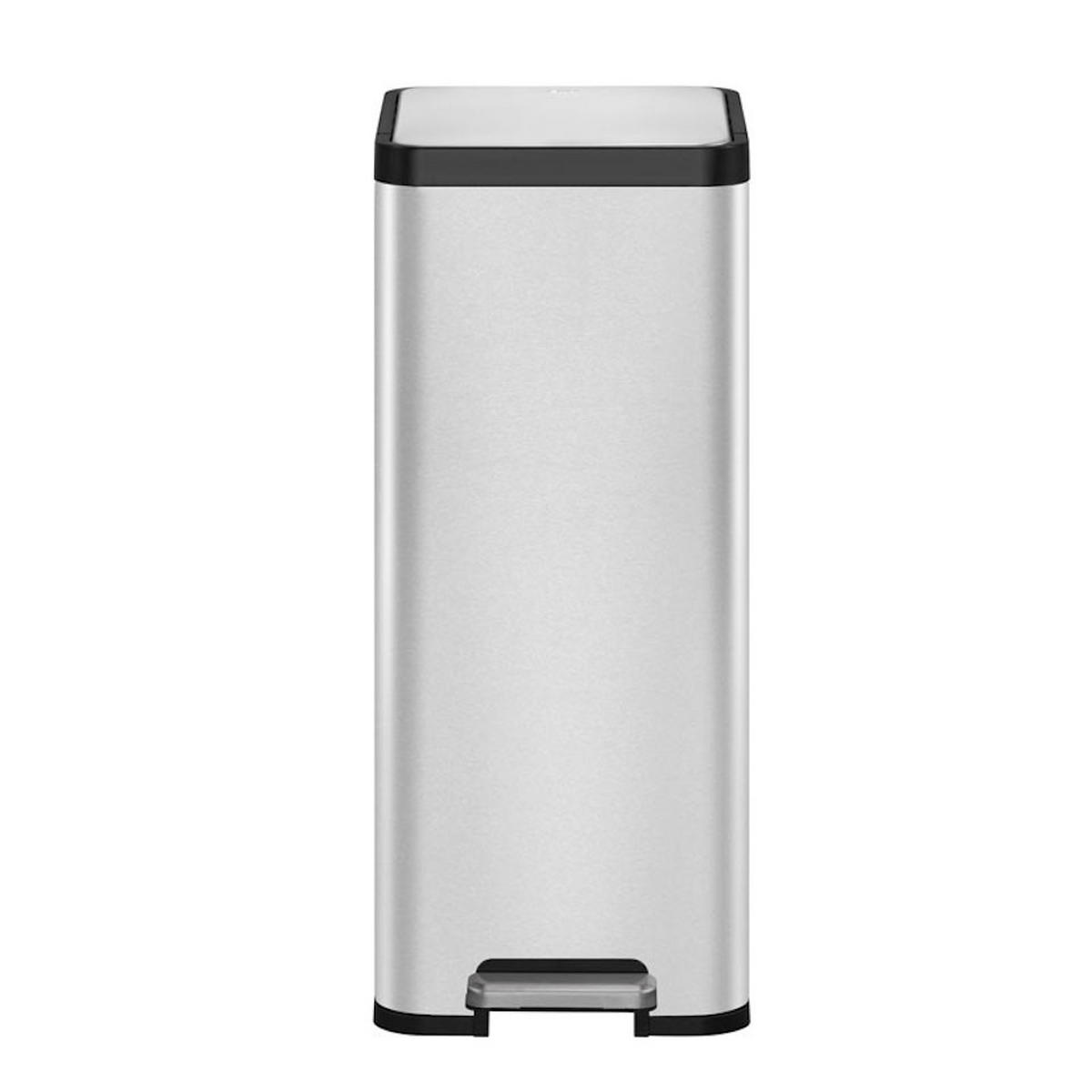 MÜLLEIMER Kompakter und Funktionaler Aus Mattgrauem Edelstahl 30 Liter 66,5 x 32,1 x 37,3 cm Silber - Silberfarben, Metall (32.1/66.5/37.3cm) - PROREGAL