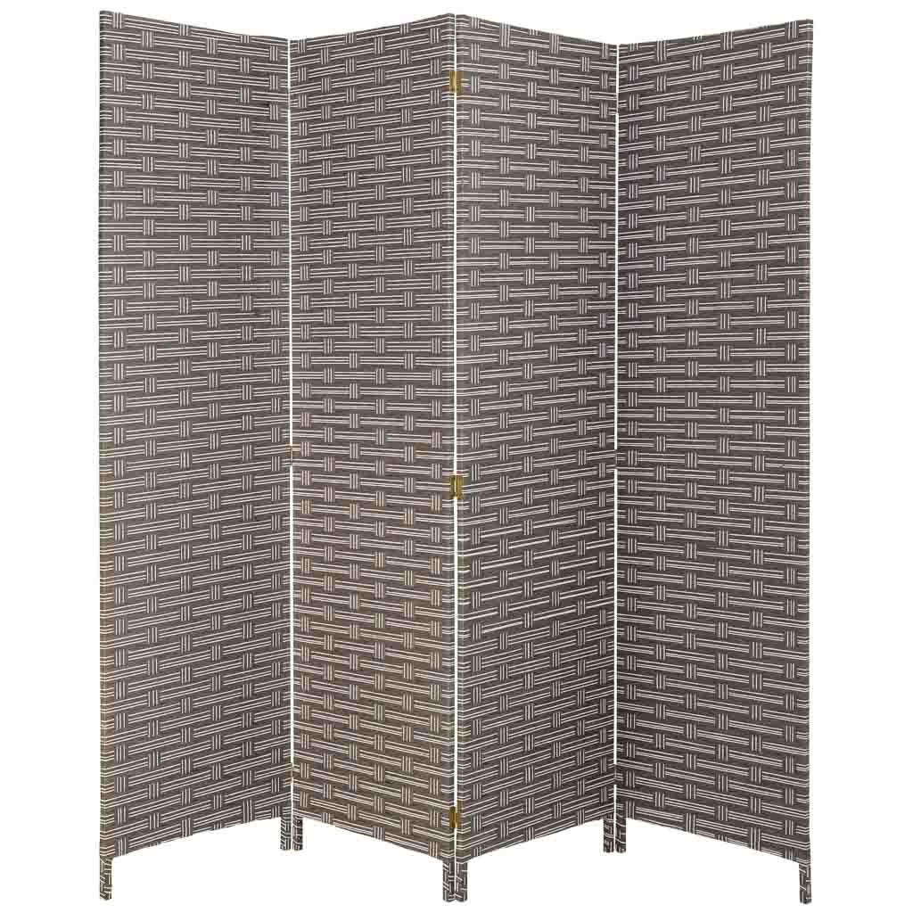 PARAVENT aus geflochtenem Papier mit 4 PANEELE, 3x180cm - Grau, Papier (200/180/3cm) - Wanderlust