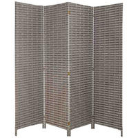 PARAVENT aus geflochtenem Papier mit 4 PANEELE, 3x180cm - Grau, Papier (200/180/3cm) - Wanderlust