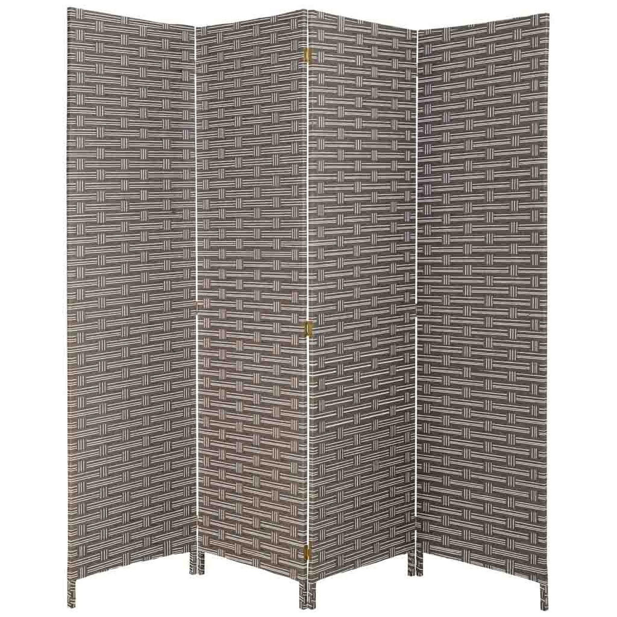 PARAVENT aus geflochtenem Papier mit 4 PANEELE, 3x180cm - Grau, Papier (200/180/3cm) - Wanderlust