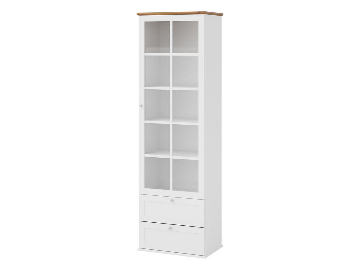 STANDVITRINE Gacoris 2SZ1D - Hellgrau/Weiß, Holzwerkstoff/Kunststoff (62/201/43cm) - MIRJAN24