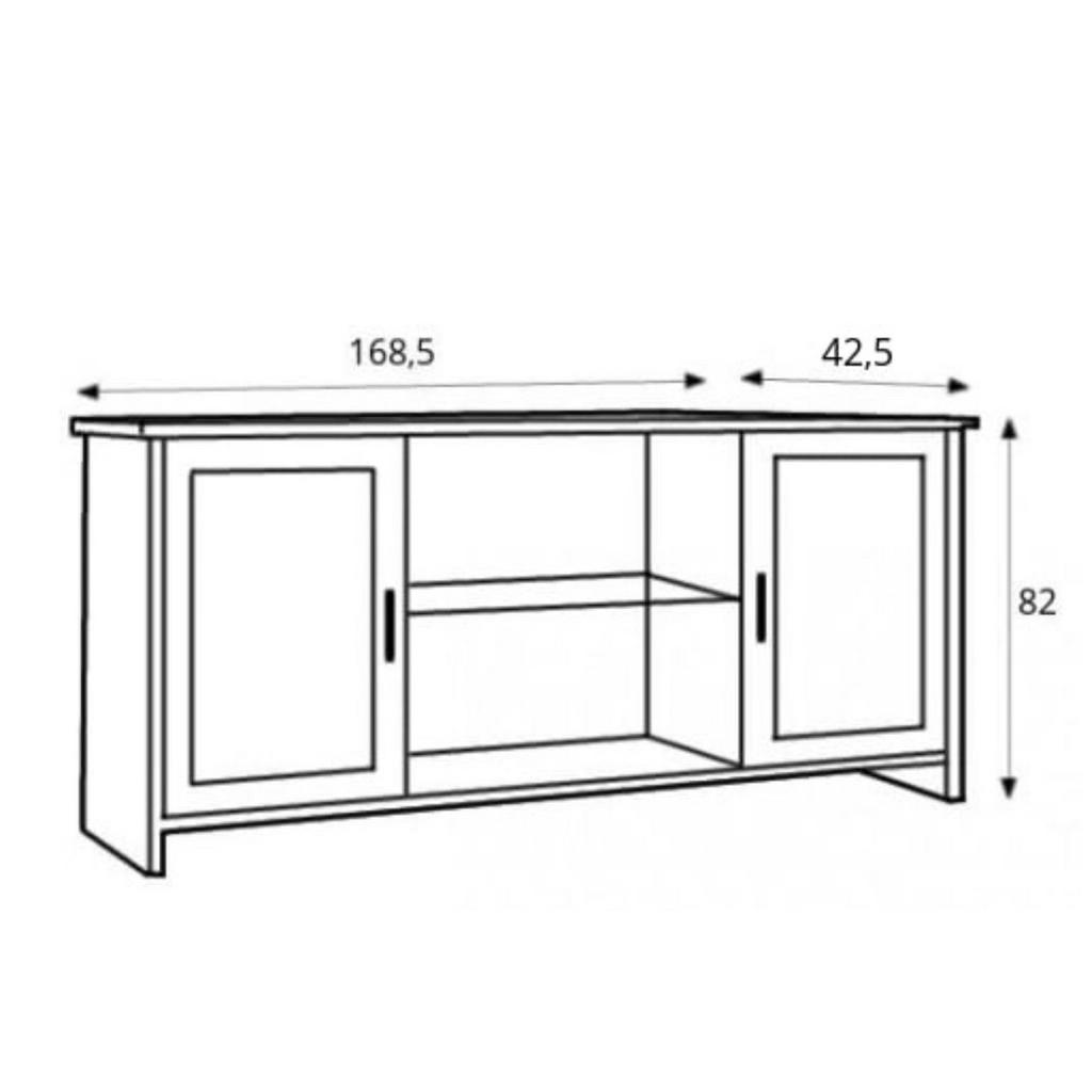 Thumbnail - Konsimo® Lowboard, Weiß, Holz, Rechteckig, 169x82x44 cm, Hergestellt in Europa, Wohnzimmer, Wohnwände, Lowboards, Lowboa...