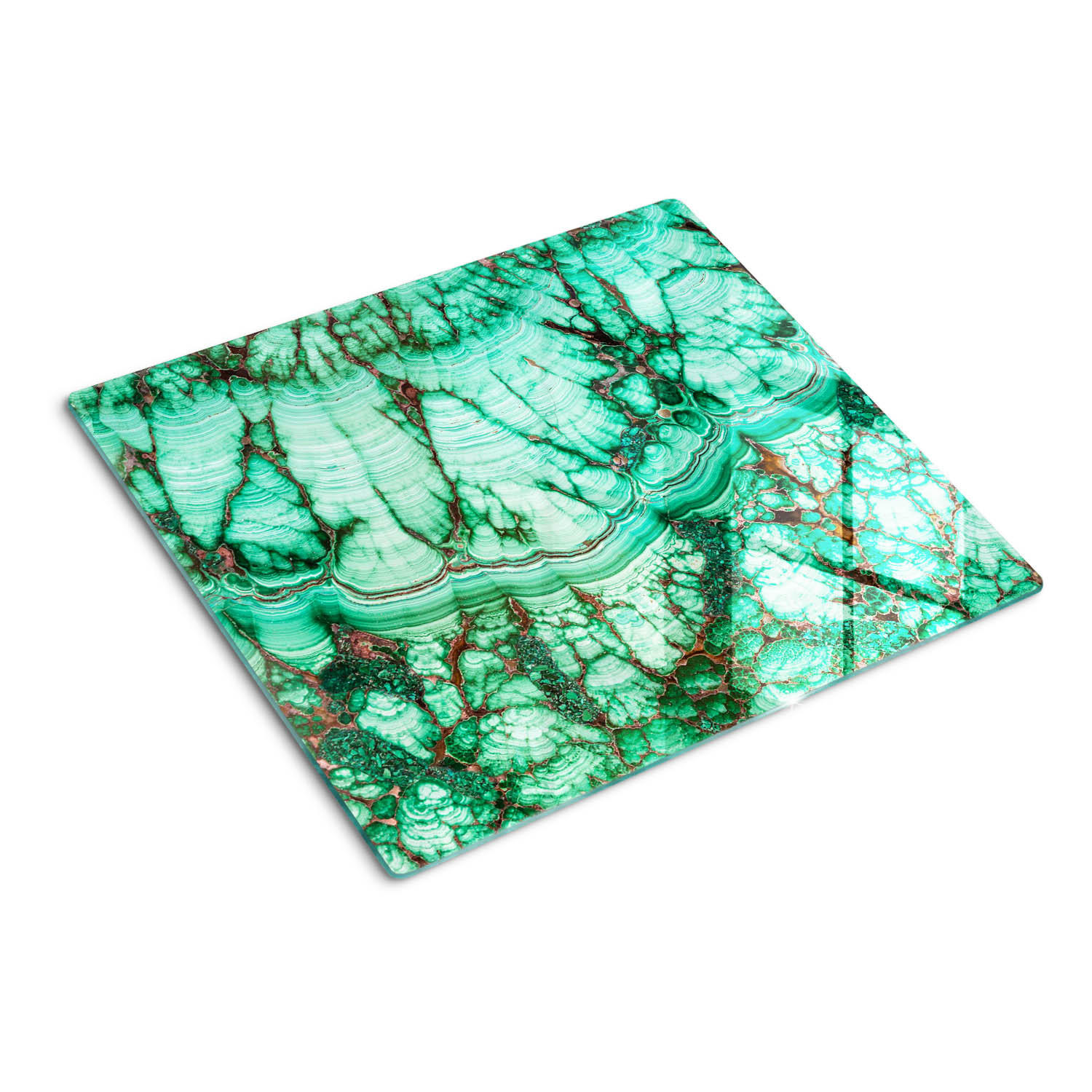 GLASPLATTE 60x52 cm Malachit - Olivgrün/Grün, Glas (60/0.4/52cm) - TULUP