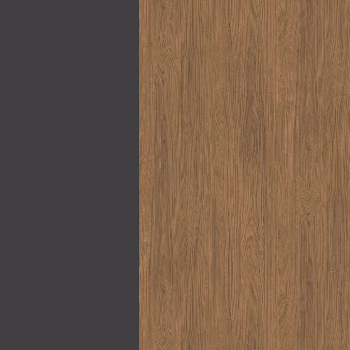 KÜCHENZEILE Casella 15-teilig Lava / Casella Eiche Natur braun - Dunkelgrau/Dunkelbraun, Holzwerkstoff/Metall (360/207/270cm) - Feldmann-Wohnen